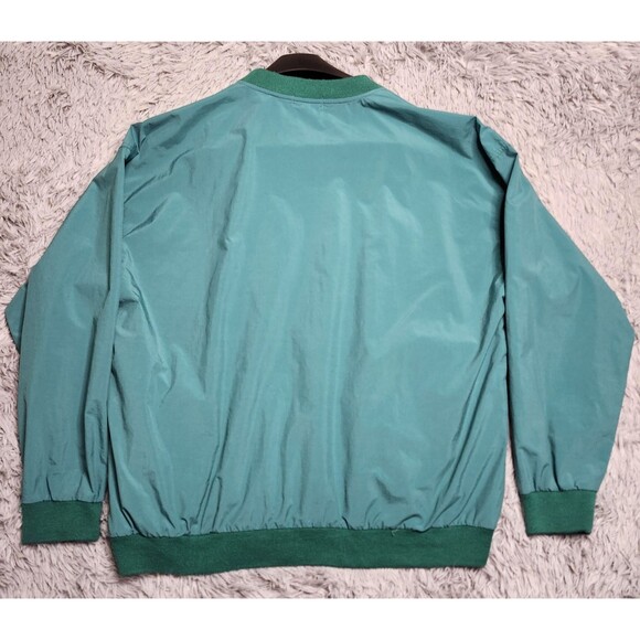 Vintage Izod Pullover Golf Jacket Mens Large Nylon V‎ Neck Ribbed Pockets 90s - Picture 2 of 12